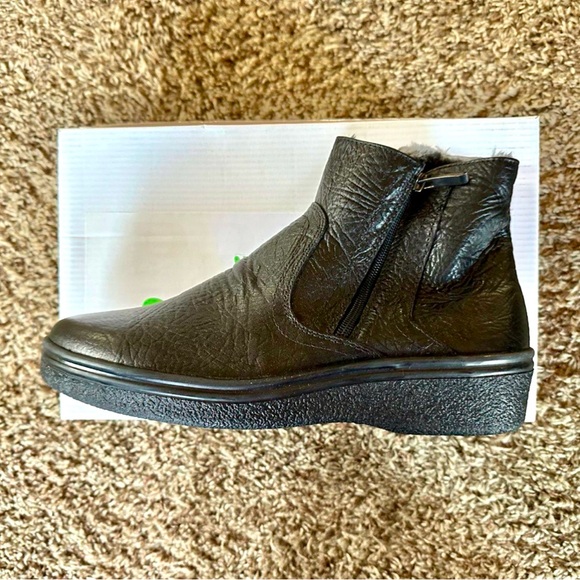 New RARE VINTAGE SALAMANDER Mens Black Leather Double Side Zip Boots - Picture 6 of 12